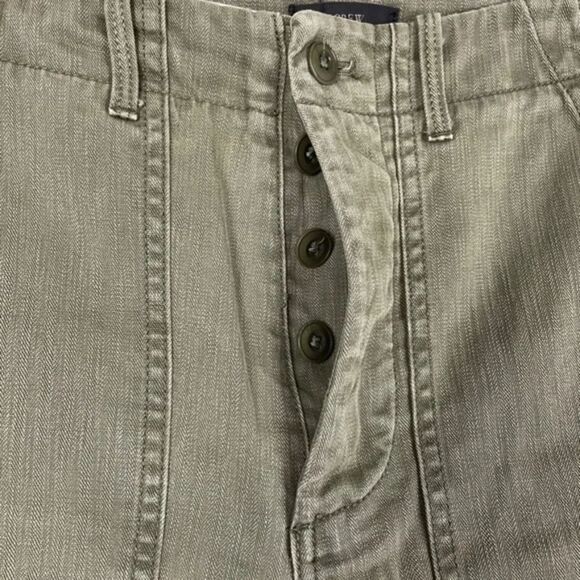 J. Crew Foundry Pant in Herringbone Spanish Moss Green | Size 8 Relaxed Utility - Picture 5 of 14